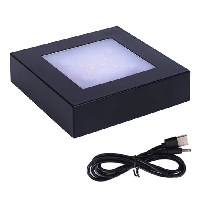 Large 80 mm LED Lighted Square Base (Black)