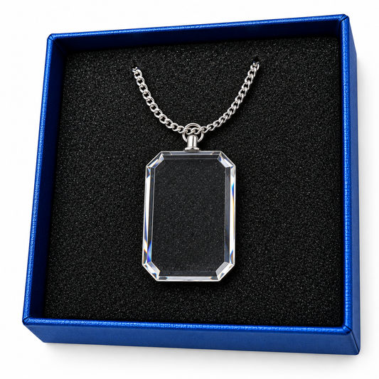 Rectangular K9 crystal necklace