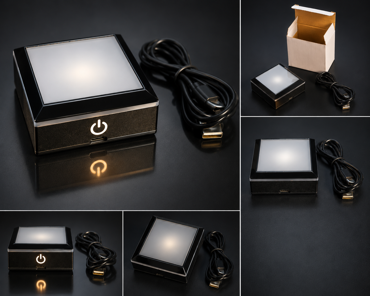50mm LED Lighted Square Base (Black)