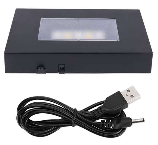 Large 80 mm LED Lighted Square Base (Black)