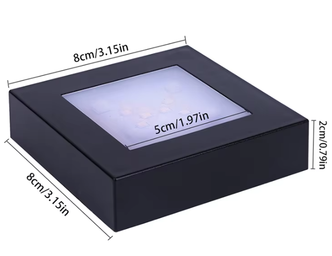 Large 80 mm LED Lighted Square Base (Black)