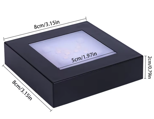 Large 80 mm LED Lighted Square Base (Black)